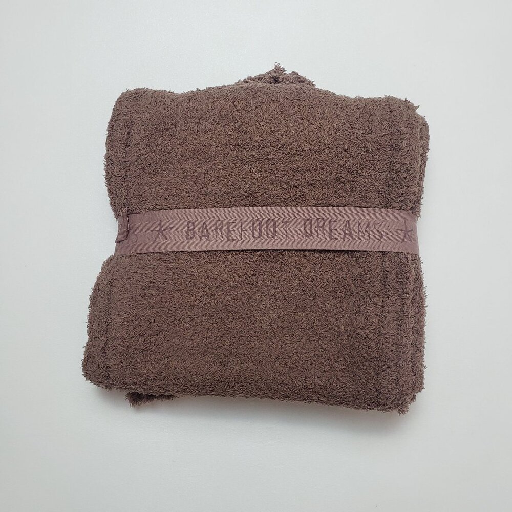 Barefoot Dreams CozyChic Pom Pom Beanie & Scarf Set Chestnut OS Warm Winter Wear - Picture 7 of 12